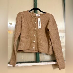 Vici Camel Button-Up Cardigan